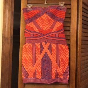 NW/OT orange and purple bandage dress